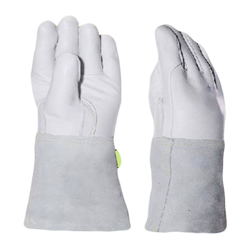 威特仕（WELDAS） 10-1005 牛青皮长袖筒款 手感宝氩弧焊TIG手套 XL （单位：对）  白色