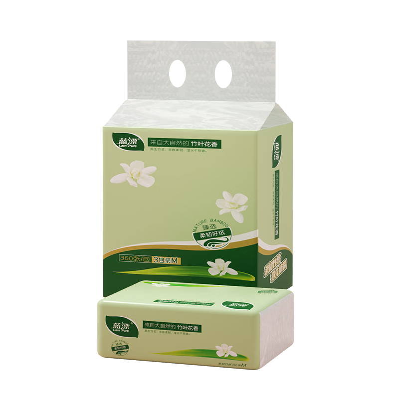 蓝漂 LP-7613 竹叶花香白色抽纸 3包/提 （单位：提）