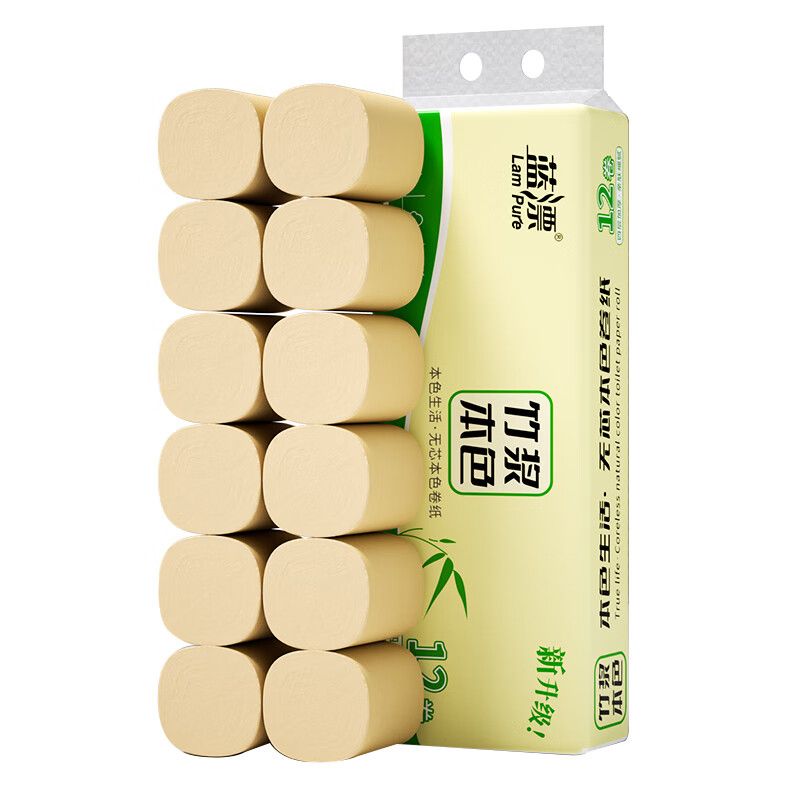 蓝漂 LP-3180 压花本色卷纸 12卷/提 （单位：提）