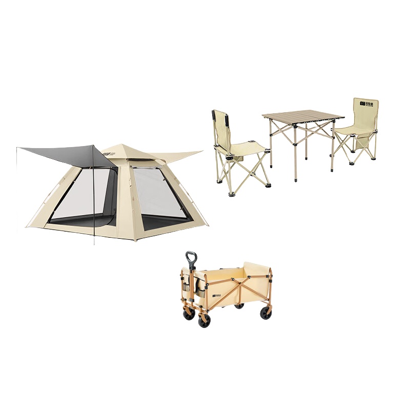 探险者（TAN XIAN ZHE） TXZ-SRGZP001+TXZSRGZDZ001+TXZSRGZDY001+TXZ-SRGYDC001 山如故系列户外组合 帐篷加一桌两椅加营地车 （单位：套） 帐篷208*208*138cm/桌52*50*52cm/椅39*39*63-33cm/车72*46*66-93cm 嫩黄
