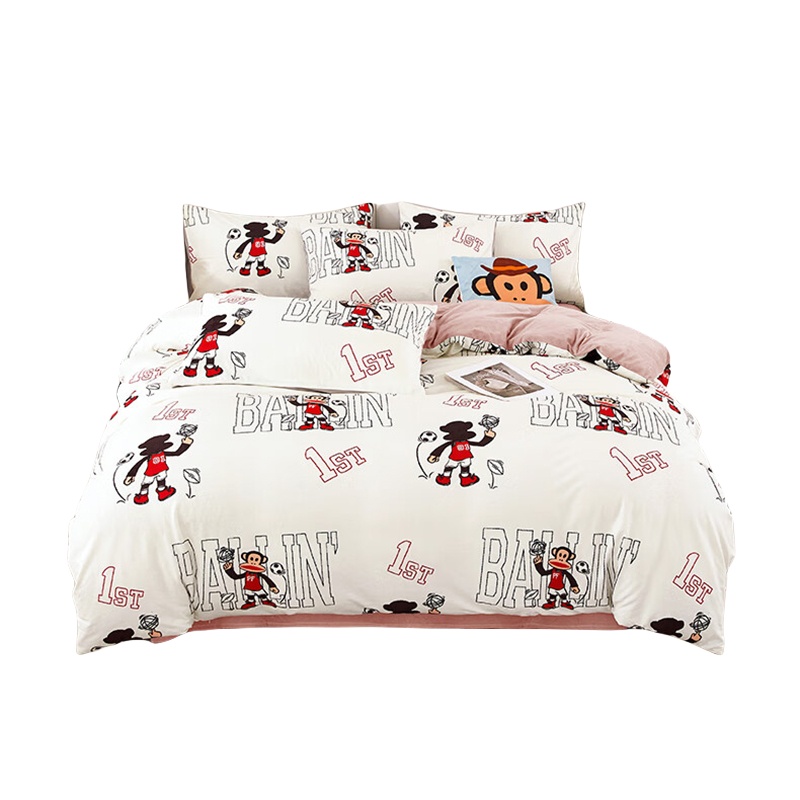 大嘴猴（Paul Frank） PFFCS240430U 莱卡绒套件 浪漫足球 被套200*230cm+床单240*250cm+枕套48*74cm*2 （单位：套）