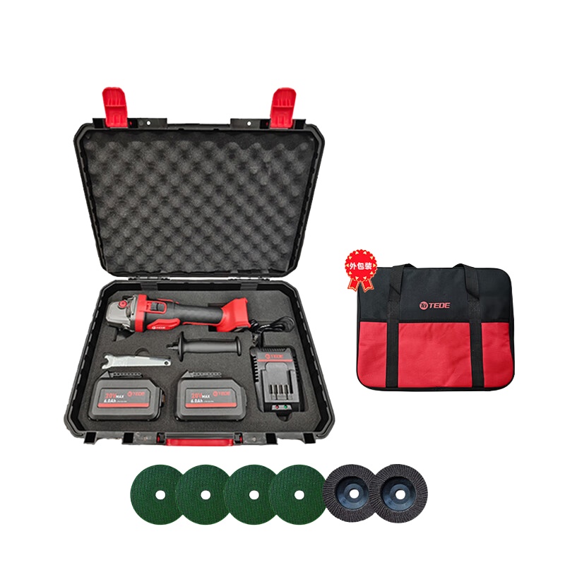 TEDE TE-8712 锂电角磨机 12件组套 （单位：套）