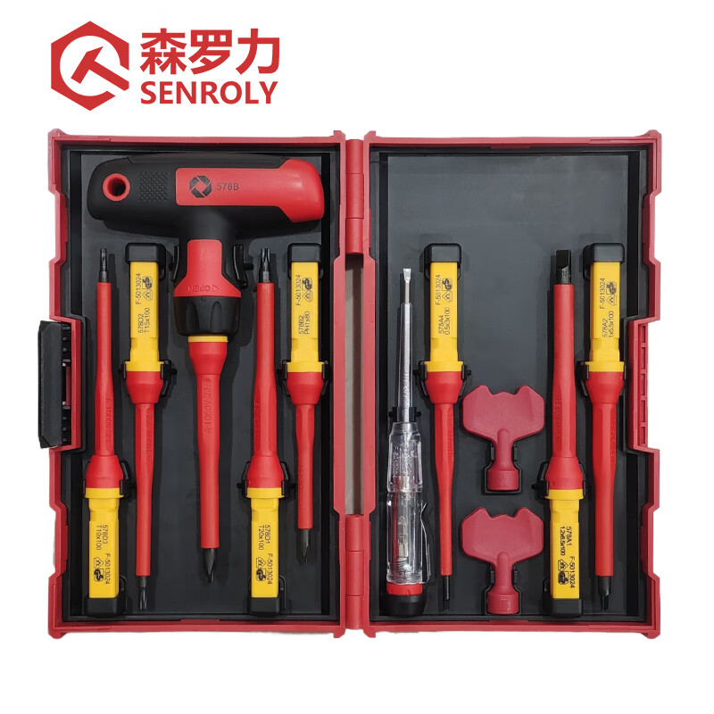 森罗力（SENROLY） SR-1112 T型双色可换柄螺丝批 12件套 （单位：套）
