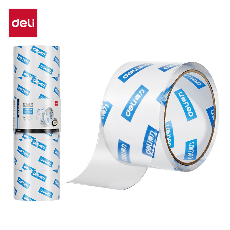 得力（deli） DP123 封箱胶带 60mm*100y*50um 5卷/筒 （单位：筒） 高透