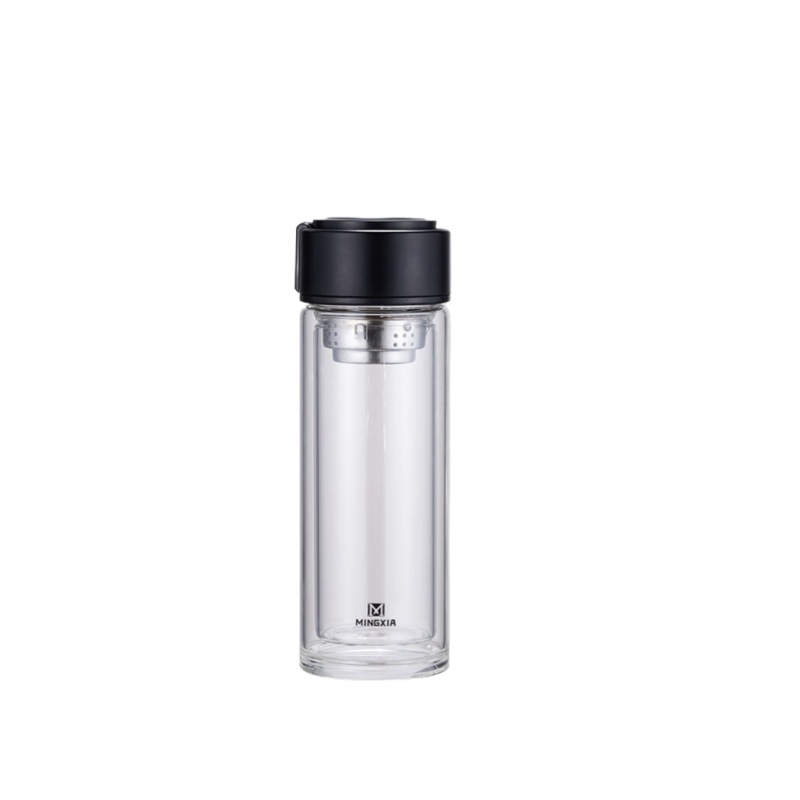 明霞 MXJD9003-st360 双层玻璃杯 厚底提环 360ML （单位：个）