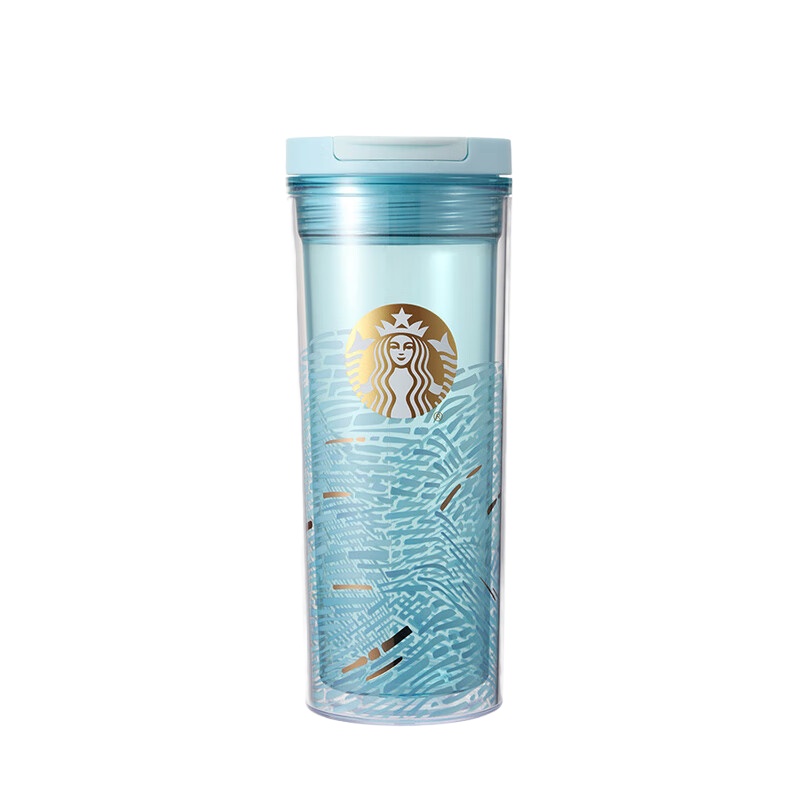 星巴克（Starbucks） 11168504 微蓝韵律款双层咖啡杯 400ml （单位：个） 蓝色