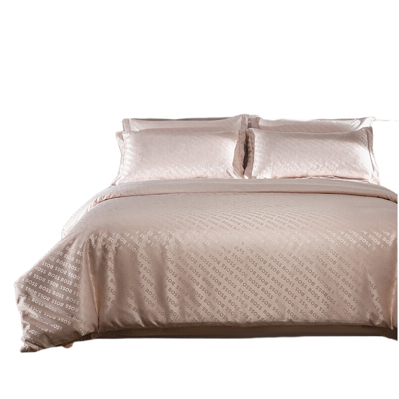 BOSS HBTH031 LOGO提花四件套 被套203*230cm/床单230*245cm/枕套74*48cm*2 （单位：套） 深卡