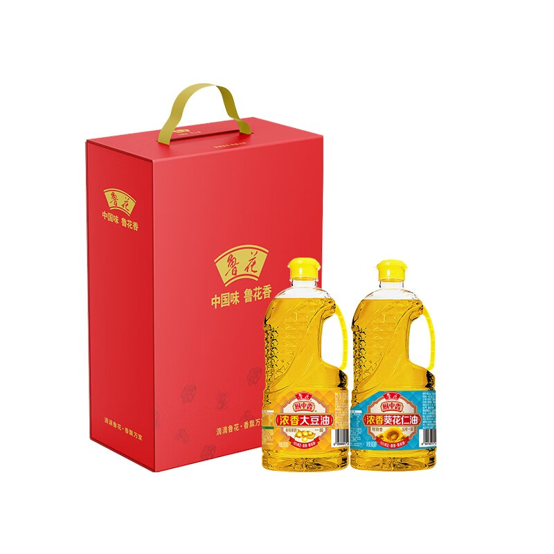 鲁花 礼盒A 浓韵臻品 浓香大豆油900ML/浓香葵花仁油900ML （单位：盒）