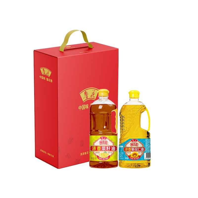 鲁花 礼盒C 浓韵臻品 浓香菜籽油1L/浓香葵花仁油900ML （单位：盒）