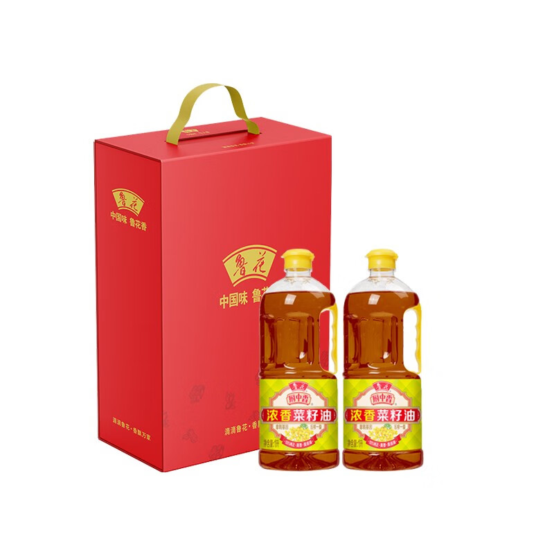 鲁花 礼盒E 浓韵臻品 浓香菜籽油1L*2 （单位：盒）