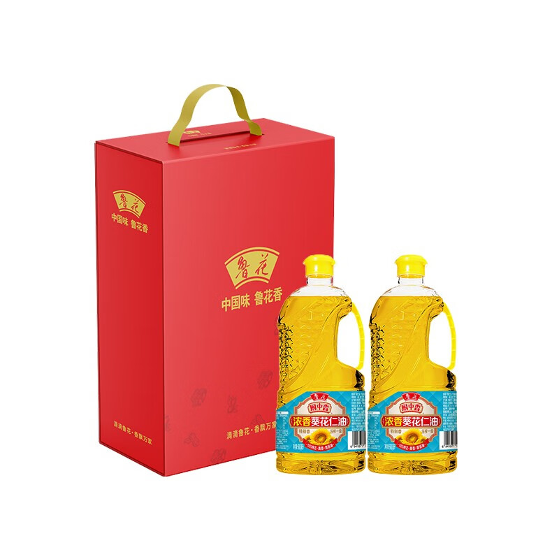 鲁花 礼盒F 浓韵臻品 浓香葵花仁油900ML*2 （单位：盒）