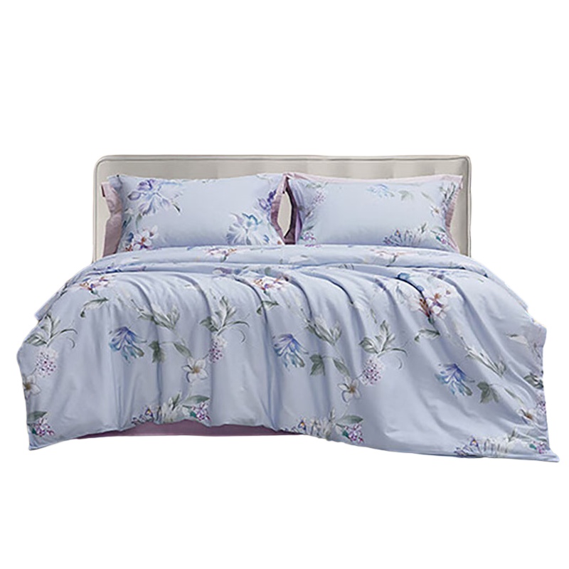 梦洁家纺 1010189122 纯棉印花四件套 被套200*230cm/床单230*240cm/枕套48*74cm*2 （单位：套） 微风知晓