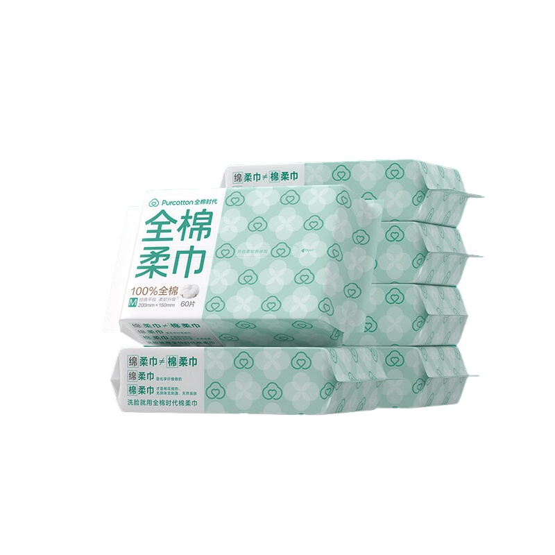 全棉时代 M码 全棉柔巾 200*150mm 60抽/包 6包/袋 （单位：袋）