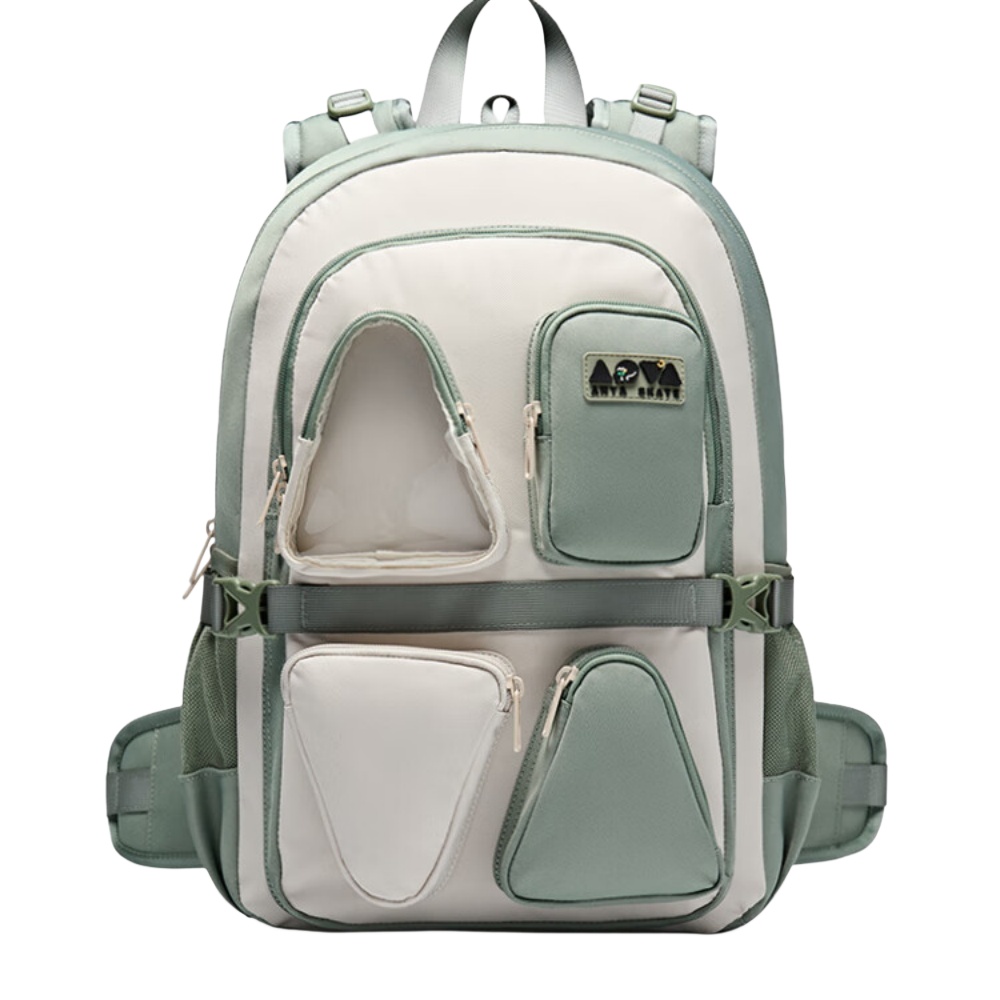 安踏 192538153 双肩包 31*13*46cm （单位：个） 灰豆绿/浅烟灰