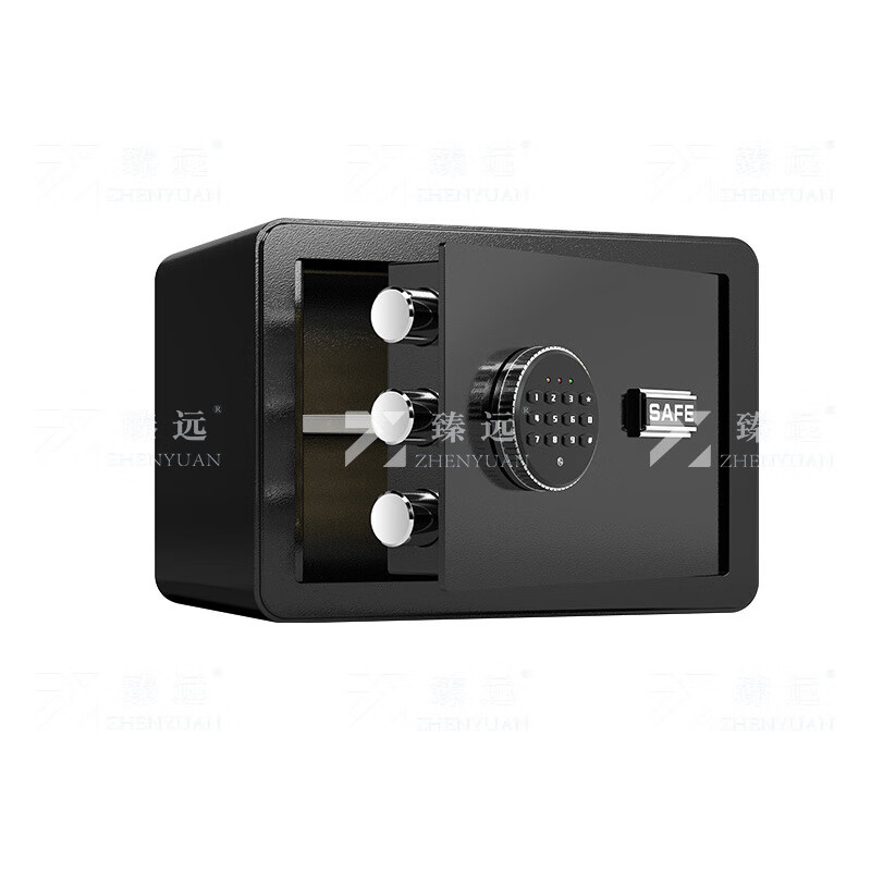 臻远 ZY40618086 全钢防盗小型保险柜密码保险箱 电子密码款 35*25*25cm （单位：台） 黑色