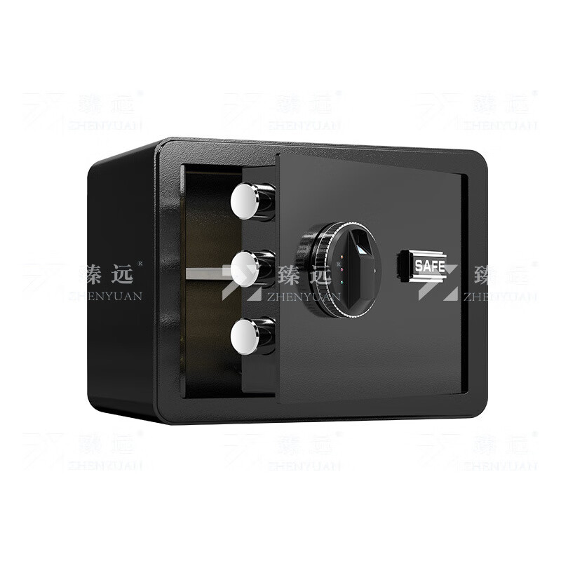 臻远 ZY40618089 全钢防盗小型保险柜密码保险箱 指纹密码款 38*30*30cm （单位：台） 黑色