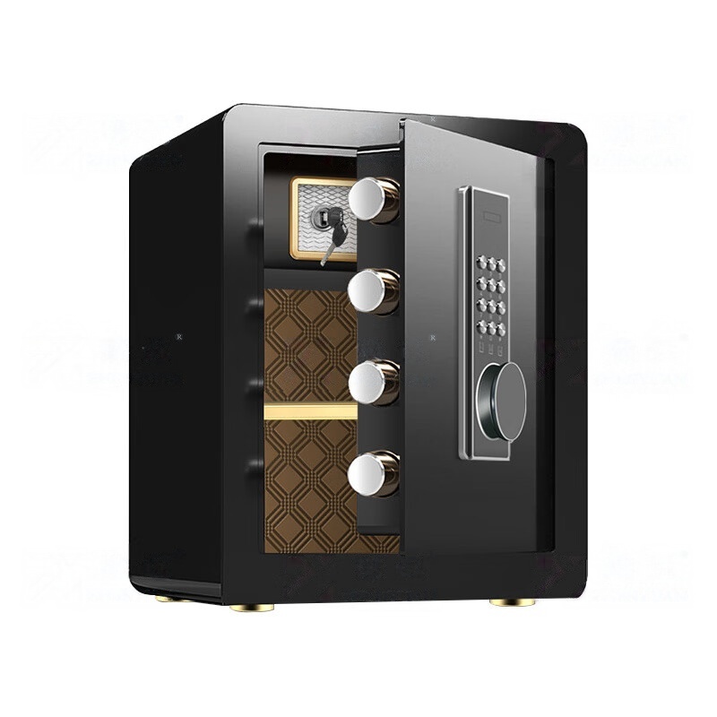 臻远 ZY40618090 小型保险柜密码保险箱 全钢防盗电子密码款 38*31*45cm （单位：台） 黑色