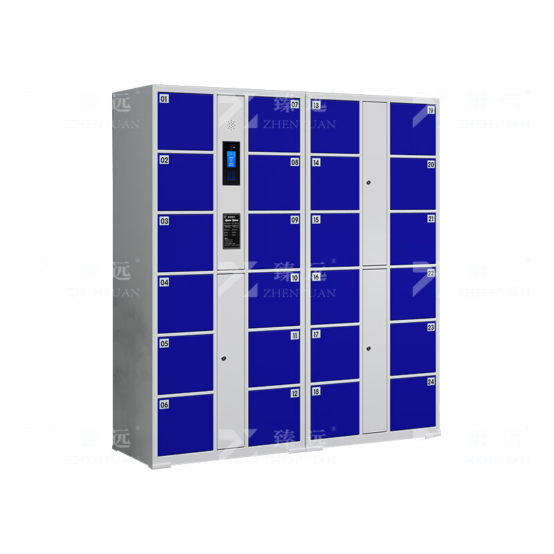 臻远 ZY5052363 24门人脸识别电子存包柜 170*46*180cm （单位：台） 蓝色
