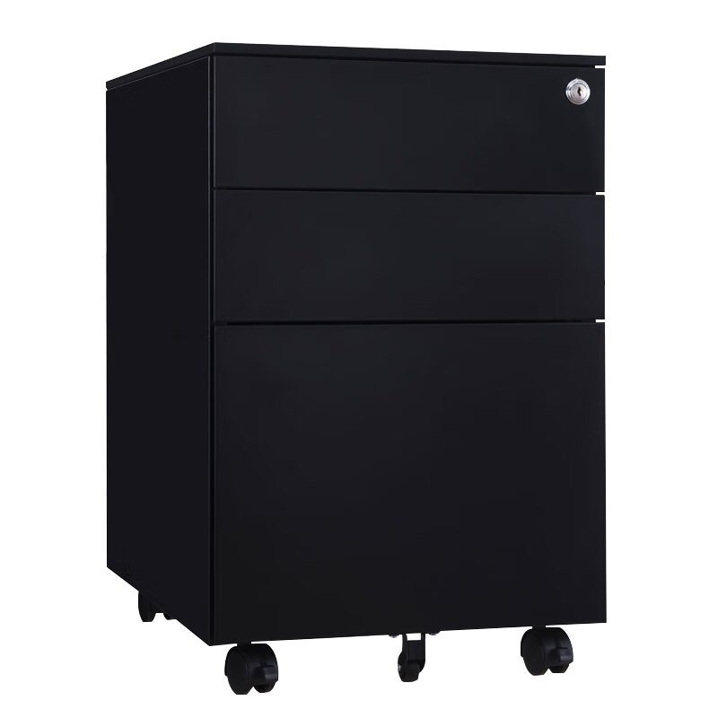 臻远 ZY5052386 钢制活动柜 三抽侧拉款 39*50*60cm （单位：台） 黑色