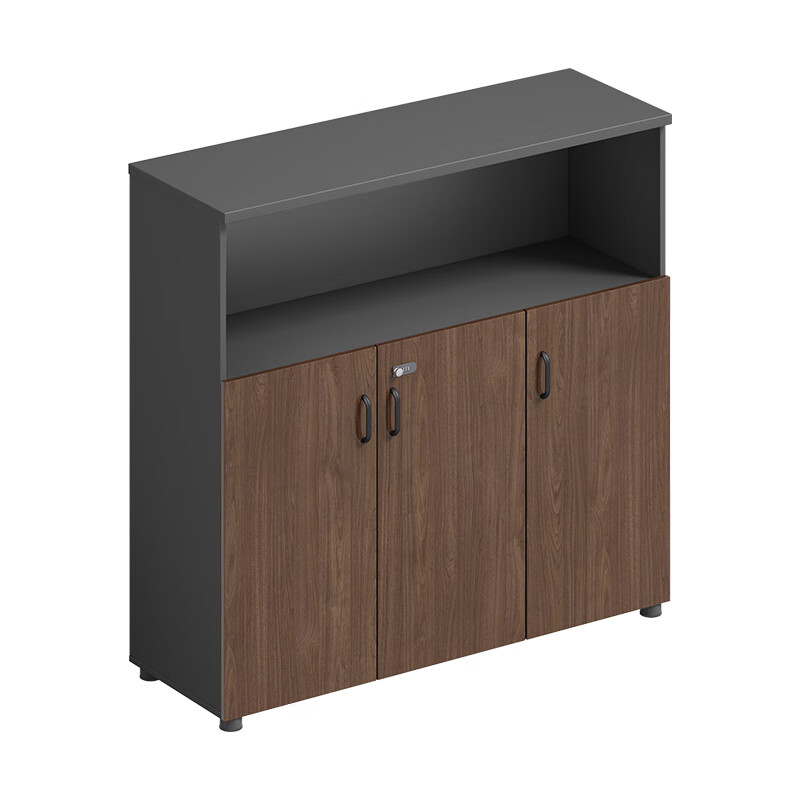 臻远 ZY-SY-180 文件柜三门矮柜 120*40*120cm （单位：台） 胡桃色