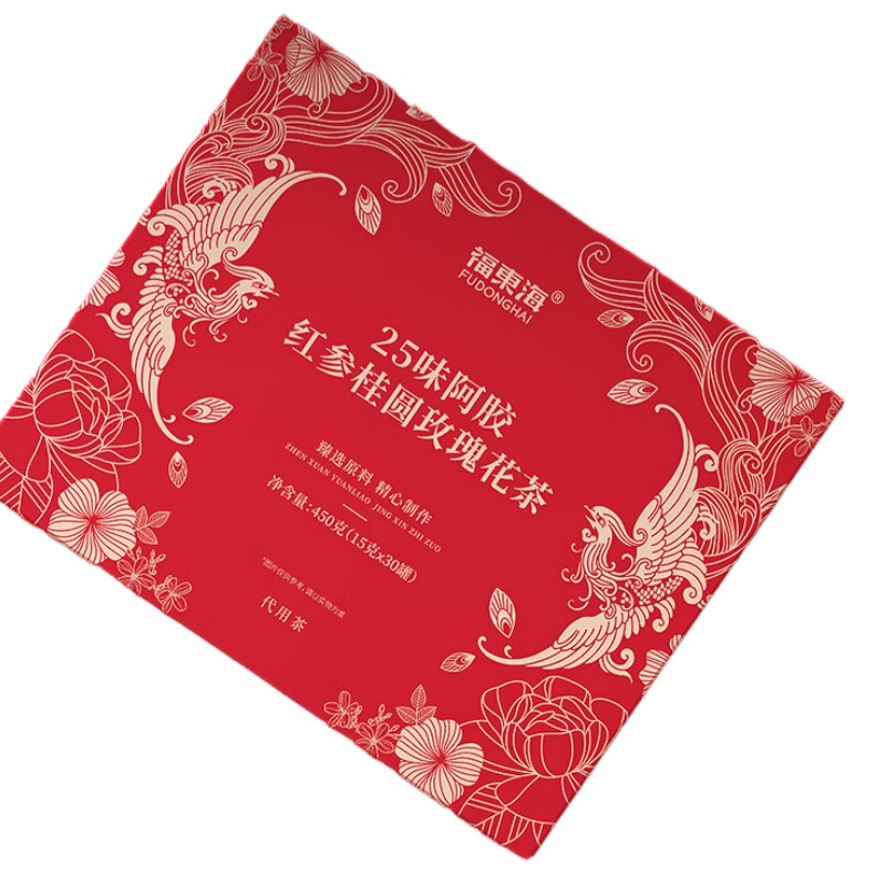 福东海 25味 阿胶红参玫瑰元气茶 15g/罐 30罐450g/盒 （单位：盒）