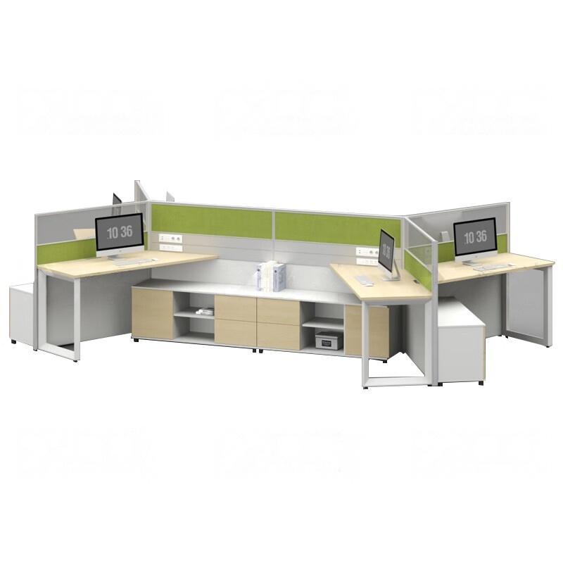 臻远 ZYGW-136 屏风工作卡位 异型六人位 4710*2720*1200mm （单位：组）