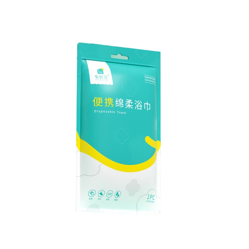 有时光 一次性 绵柔浴巾 70*140cm （单位：包） 白色