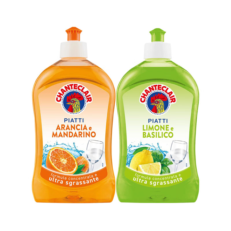 大公鸡管家 香橙+柠檬 洗洁精 500ml/瓶 2瓶/组 （单位：组）