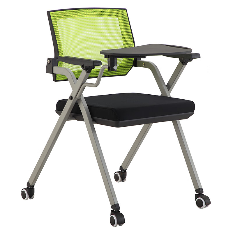 臻远 ZY5052804 折叠椅 含轮子写字板 50*65*82cm （单位：把） 绿背黑座