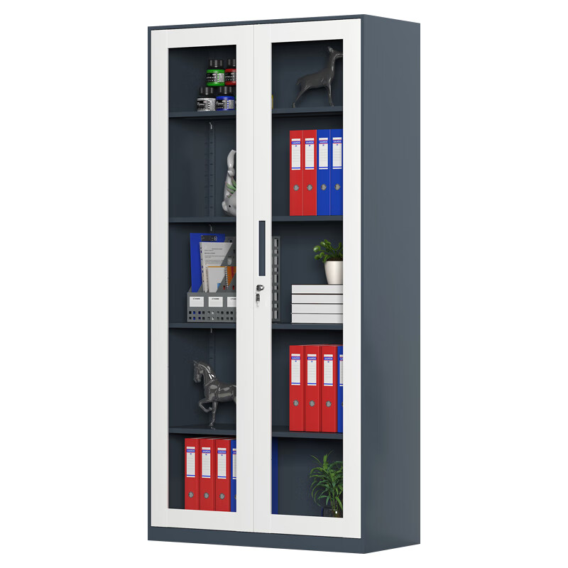 臻远 ZY-SY-33 窄边通玻文件柜 90*40*185mm （单位：台） 灰白套色