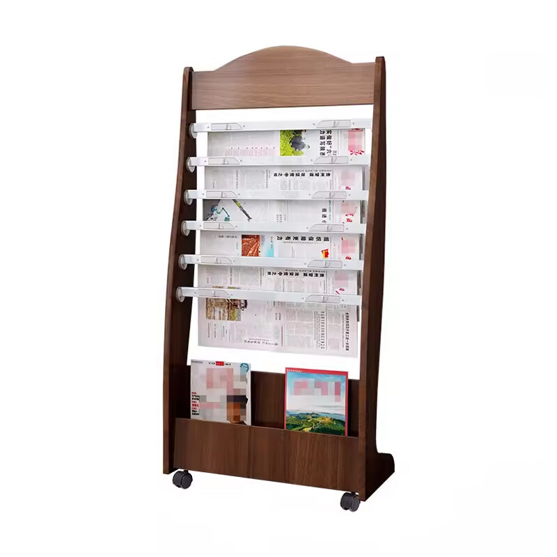臻远 ZY5052277 木质期刊架 62*27*110cm （单位：个） 胡桃色