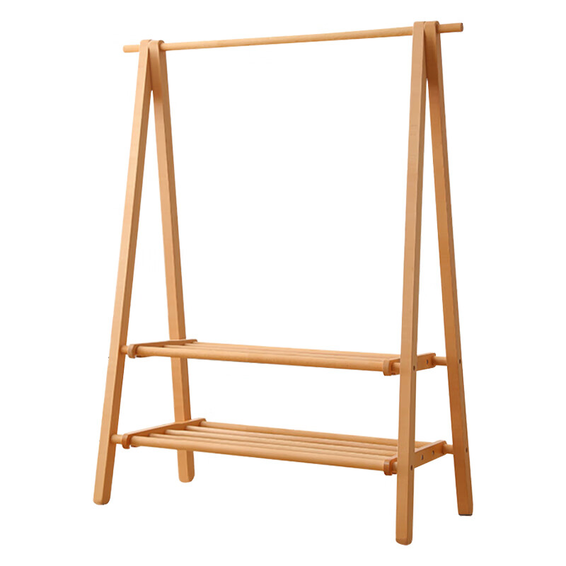 臻远 ZY5052279 实木衣架 双层 95*48*150cm （单位：个） 原木色