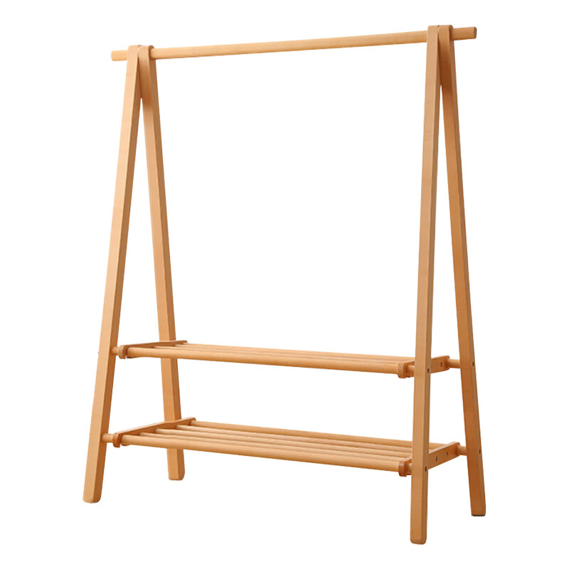 臻远 ZY5052280 实木衣架 双层 120*48*150cm （单位：个） 原木色