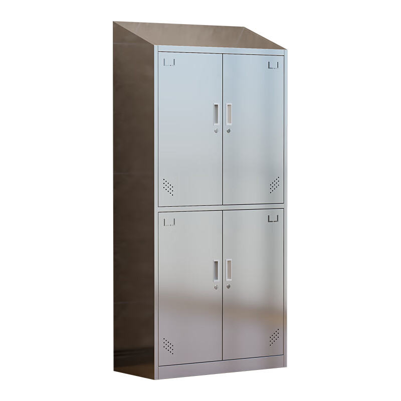 臻远 ZY5052625 201不锈钢斜顶四门更衣柜 90*42*180cm （单位：台） 银色