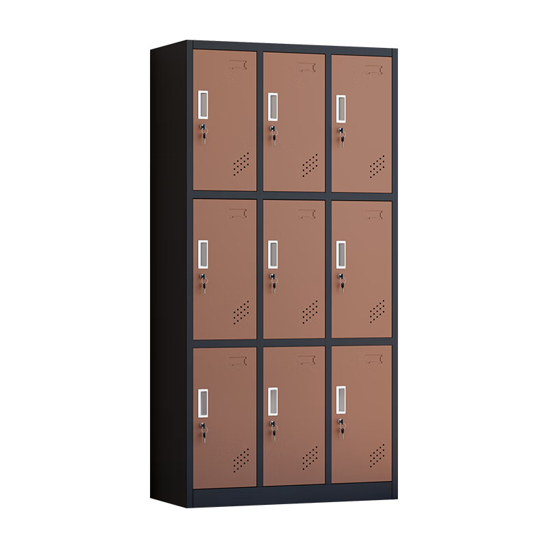 臻远 ZY5062008 铁皮更衣柜 九门 90*42*180cm （单位：台） 黑框咖门