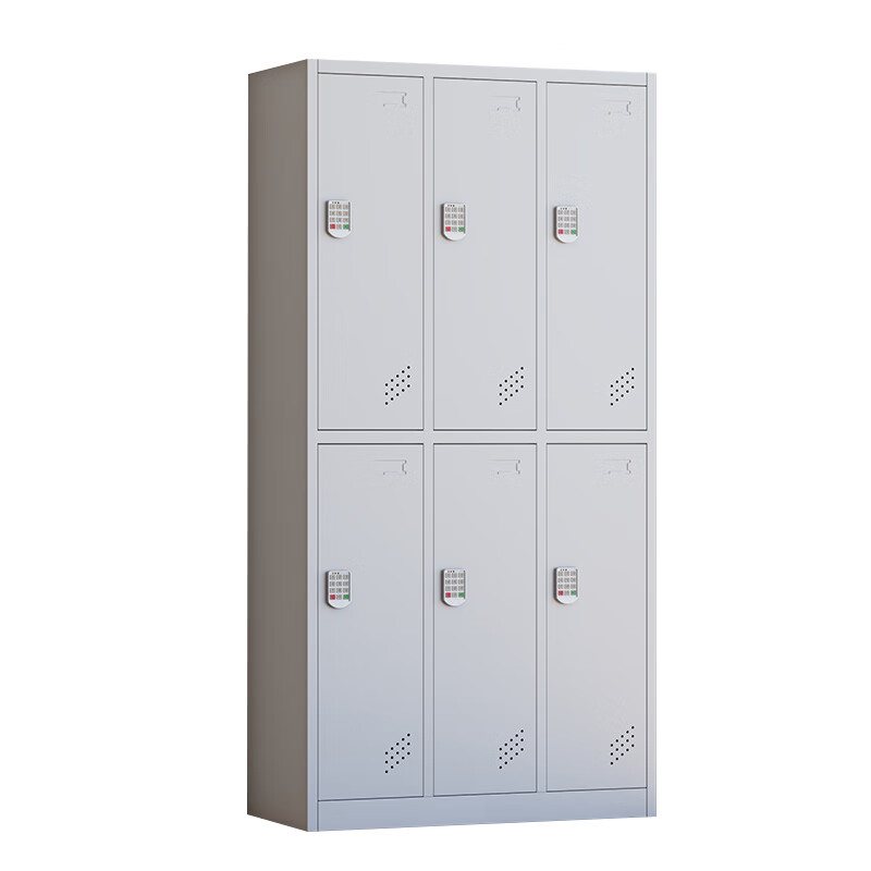 臻远 ZY5062036 铁皮更衣柜密码锁 六门 90*42*180cm （单位：台） 纯白