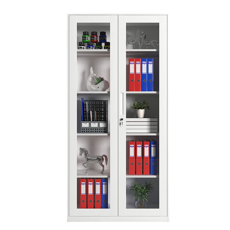 臻远 ZY5062056 钢制窄边通玻文件柜 90*40*185cm （单位：台） 纯白色