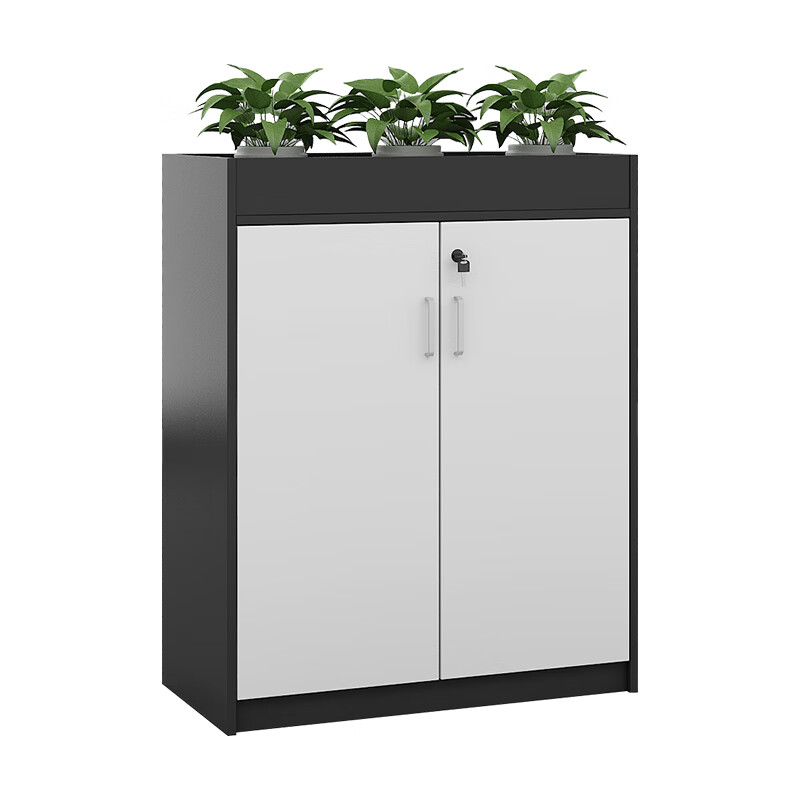 臻远 ZY5062238 铁皮文件柜二门矮柜 80*30*80cm （单位：台） 灰白套色