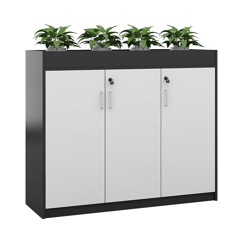 臻远 ZY5062243 铁皮文件柜 三门矮柜 120*30*120cm （单位：台） 灰白套色