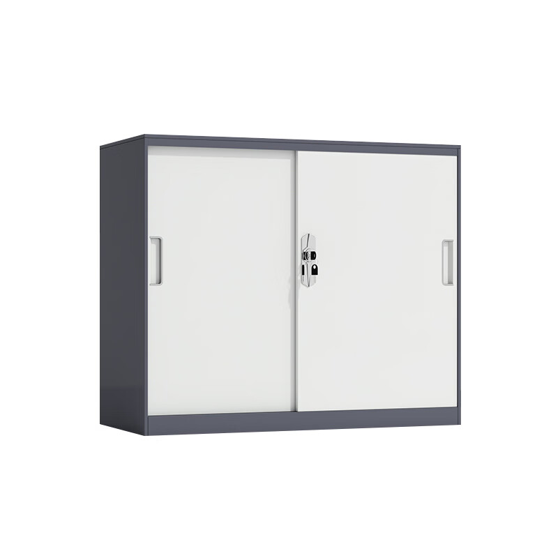 臻远 ZY5062251 钢制铁门移门文件柜 90*40*76cm （单位：台） 灰白