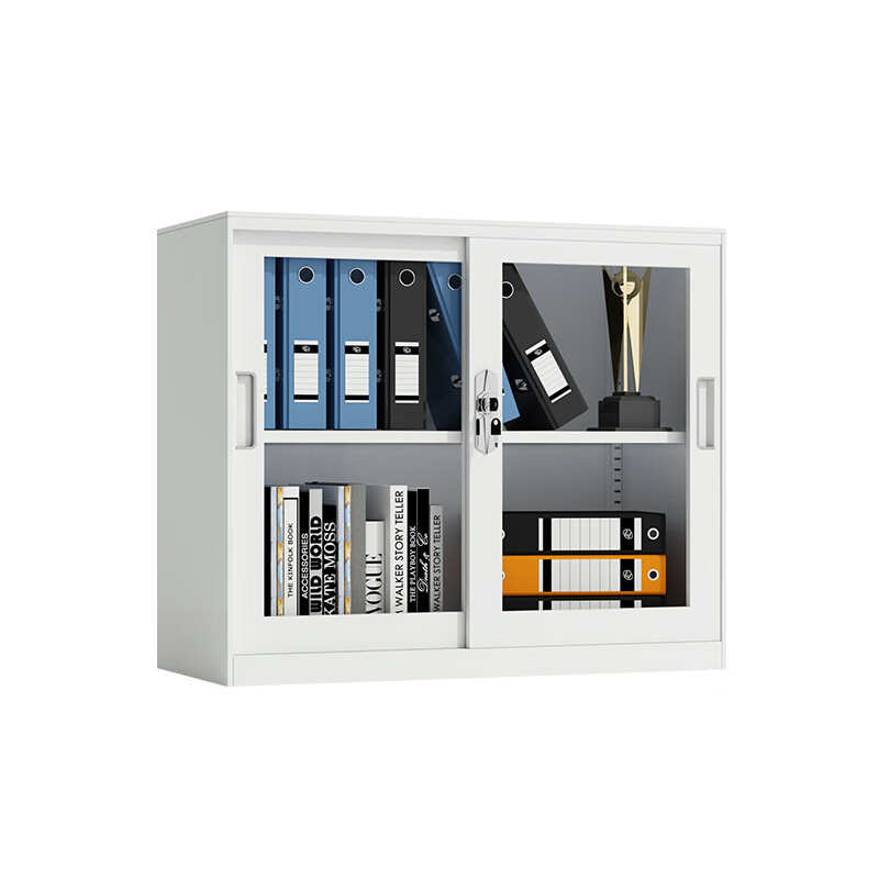 臻远 ZY5062253 钢制玻璃移门文件柜 90*40*76cm （单位：台） 白色