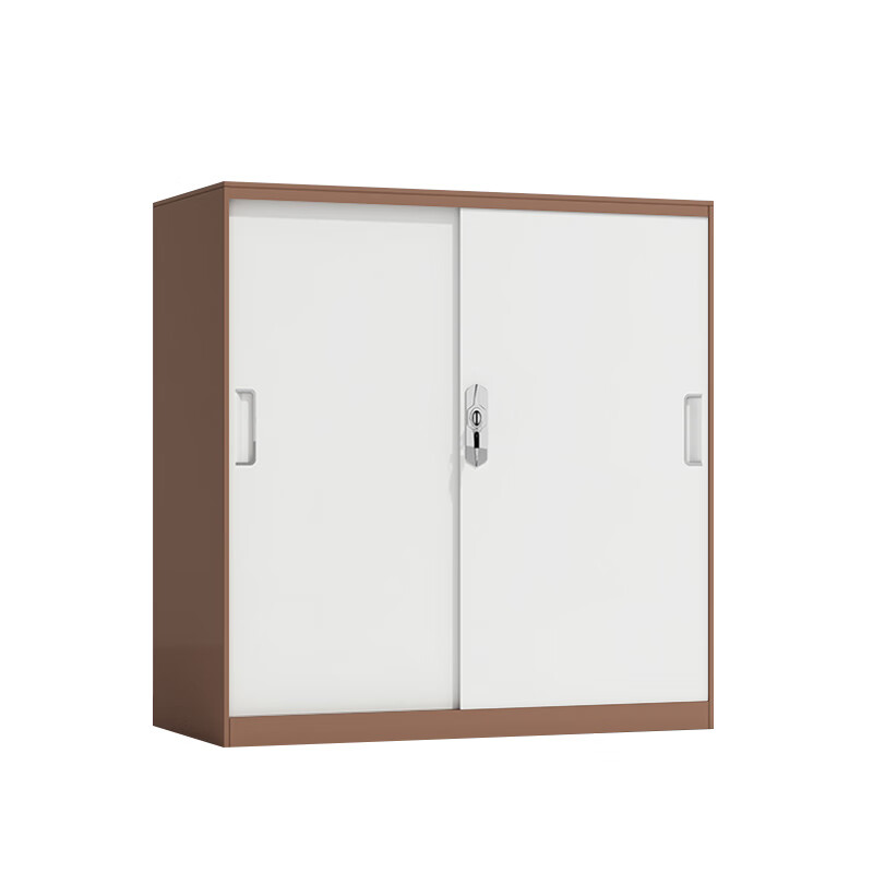 臻远 ZY5062258 钢制铁门移门文件柜 90*40*92.5cm （单位：台） 咖白