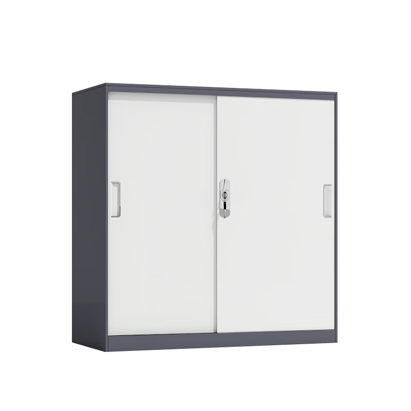 臻远 ZY5062259 钢制铁门移门文件柜 90*40*92.5cm （单位：台） 灰白