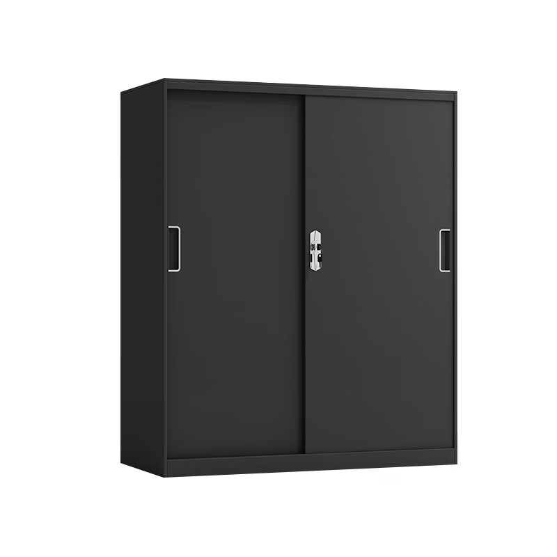 臻远 ZY5062268 钢制铁门移门文件柜 90*40*109cm （单位：台） 黑色