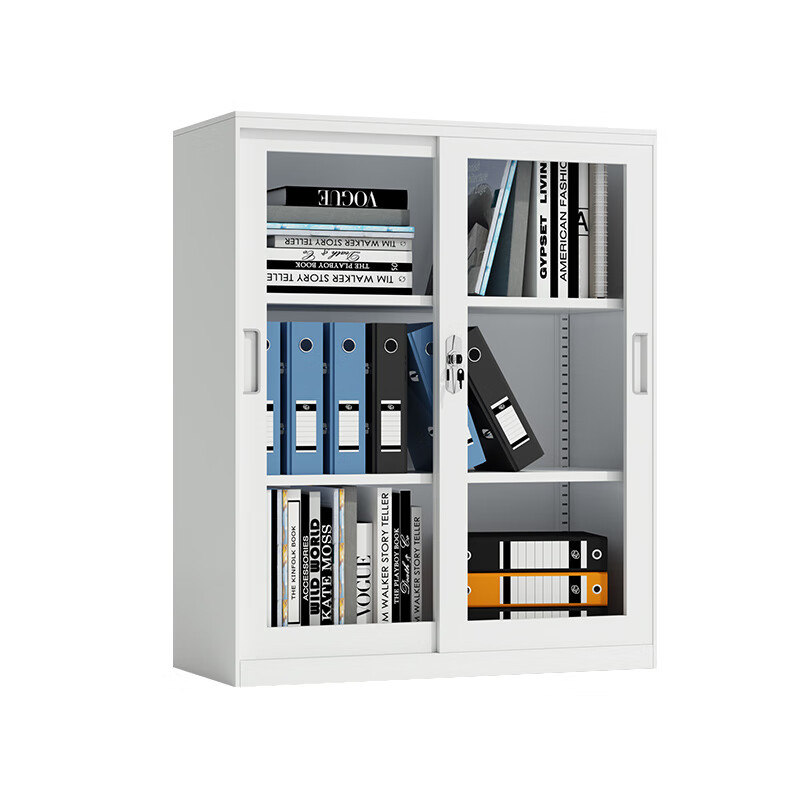 臻远 ZY5062269 钢制玻璃移门文件柜 90*40*109cm （单位：台） 白色