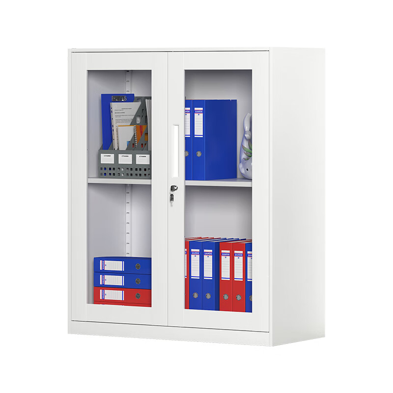 臻远 ZY5062277 钢制窄边玻璃门文件柜 90*40*76cm （单位：台） 白色