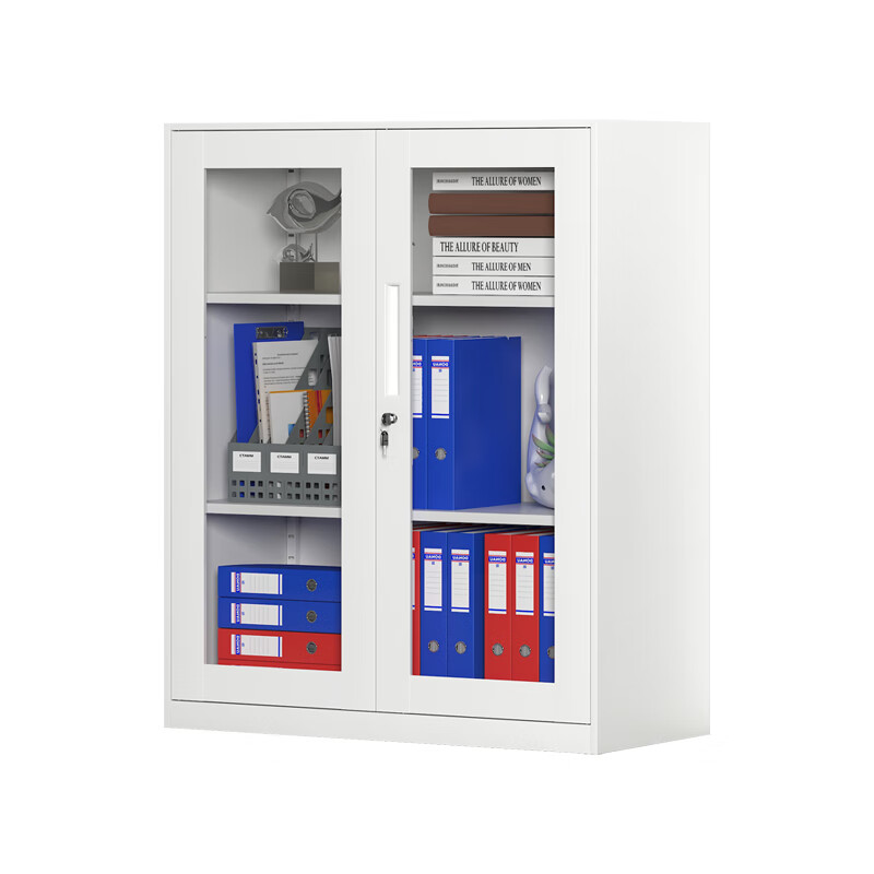 臻远 ZY5062285 钢制窄边玻璃门文件柜 90*40*92.5cm （单位：台） 白色