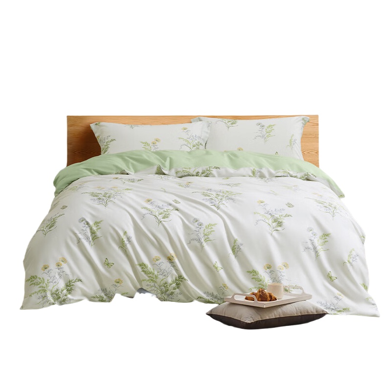 水星家纺（MERCURY） 锦瑟花语 全棉抗菌四件套 被套200*230cm*1/床单230*250cm*1/枕套48*74cm*2 （单位：套）