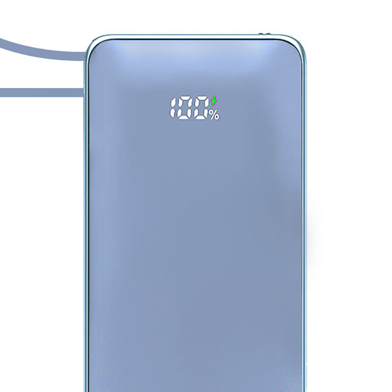 宜客莱（ECOLA） CH625BL 迷你口袋式自带线充电宝 10000mAh （单位：个） 冰湖蓝