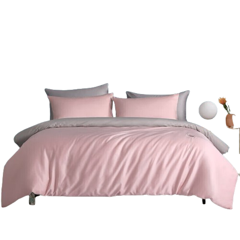 水星家纺（MERCURY） 花卉刺绣 四件套 被套200cm*230cm/床单240*245cm/枕套48*74cm*2 （单位：套） 新老包装随机 水晶玫瑰色